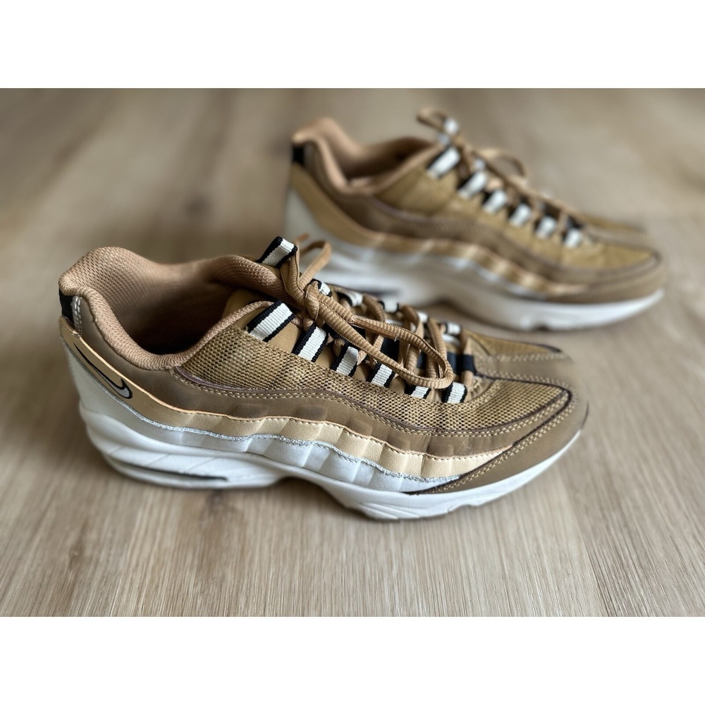 Nike Air Max 95 GS‎ Shoes Wheat Gold White Size 7Y Women's 8.5 905348-700